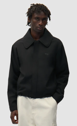 Nylon jas met grote kraag
