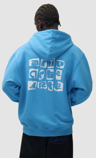 Hoodie met veelkleurig logo op de rug