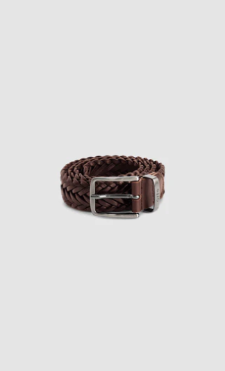 Gevlochten leren riem