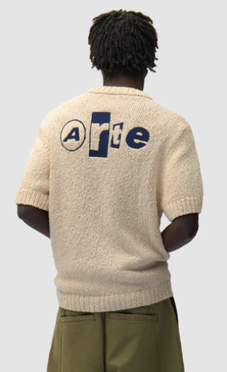 Gebreid T-shirt met grafisch motief op de rug