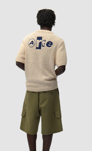Gebreid T-shirt met grafisch motief op de rug