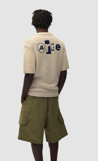 Gebreid T-shirt met grafisch motief op de rug