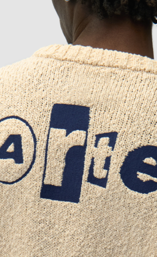 Gebreid T-shirt met grafisch motief op de rug