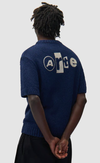 Gebreid T-shirt met grafisch motief op de rug