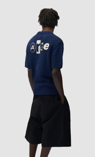Gebreid T-shirt met grafisch motief op de rug