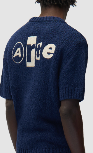Gebreid T-shirt met grafisch motief op de rug