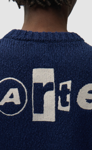 Gebreid T-shirt met grafisch motief op de rug