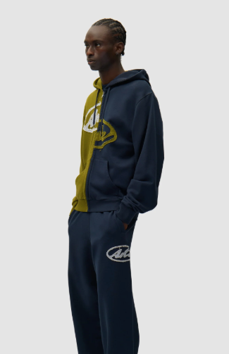 Split Patch-hoodie met rits