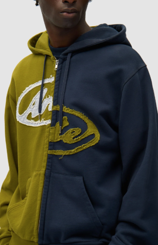 Split Patch-hoodie met rits