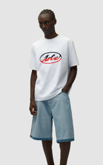 T-shirt met uitgesneden cirkelvormig logo