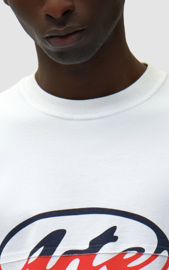 T-shirt met uitgesneden cirkelvormig logo