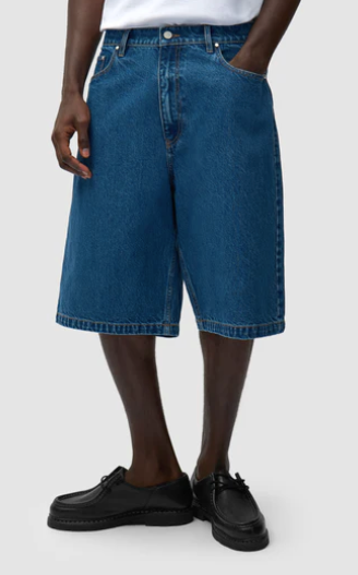 Denim Shorts with Rounded Pockets