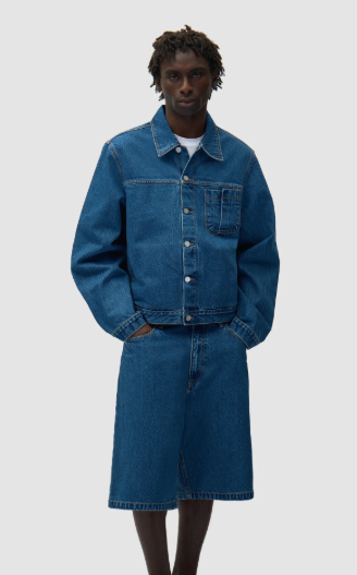 Denim Shorts with Rounded Pockets