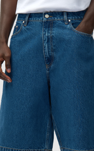 Denim Shorts with Rounded Pockets