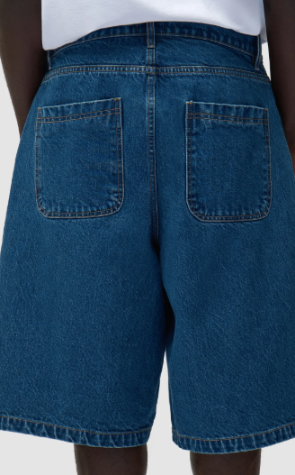 Denim Shorts with Rounded Pockets
