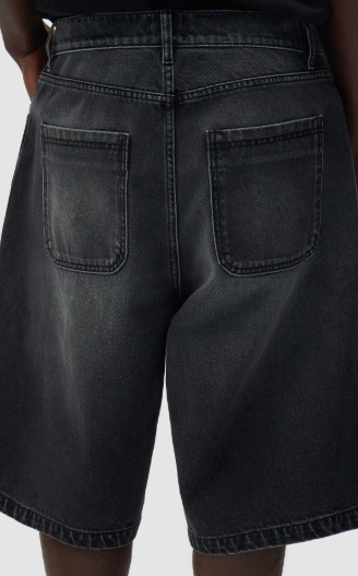 Rounded Pocket Denim Shorts