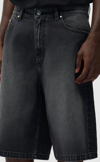 Rounded Pocket Denim Shorts